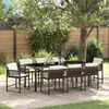 vidaXL Set da Pranzo per Giardino 9 pcs Marrone polyrattan