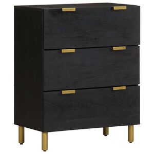 vidaXL Credenza Nera 60x33x75 cm in Legno Multistrato