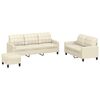 vidaXL Set di Divani 3 pz con Cuscini crema in Similpelle