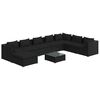 vidaXL Set Divani da Giardino 9 pz con Cuscini in Polyrattan Nero