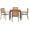 vidaXL Set da Pranzo per Giardino 5 pcs Grigio 90 x 90 x 75 cm