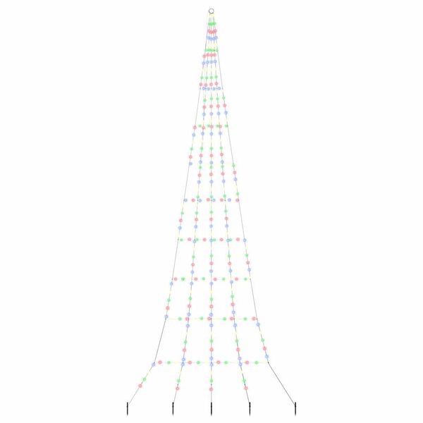 vidaXL Albero di Natale LED con picchetti per il terreno Multicolore