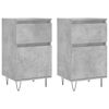 vidaXL Credenze 2 pz Grigio Cemento 40x35x70 cm in Legno Multistrato
