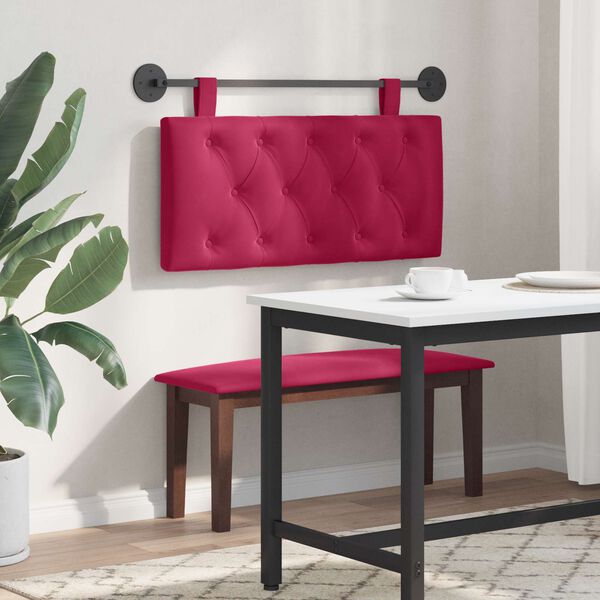 vidaXL Testata appesa Rosso Vino 100 x 55 x 7 cm Velluto