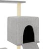 vidaXL Albero per Gatti con Tiragraffi in Sisal Grigio Chiaro 130,5 cm
