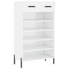 vidaXL Scarpiera Bianco Lucido 60x35x105 cm in Legno Multistrato