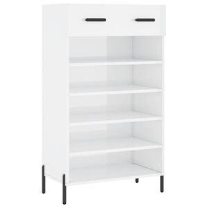 vidaXL Scarpiera Bianco Lucido 60x35x105 cm in Legno Multistrato