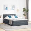 vidaXL Letto con contenitore e LED Grigio scuro 140 x 190 cm Velluto