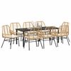 vidaXL Set da Pranzo per Giardino 9 pcs Marrone polyrattan