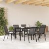 vidaXL Sedie da Giardino Impilabili 6 pz in Tessuto Textilene Nero