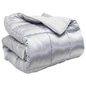 vidaXL Duvet Invernale Argento 135 x 200 cm Satin e Micropile
