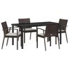 vidaXL Set da Pranzo per Giardino 5 pz Marrone e Nero Rattan in PE