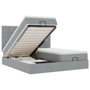 vidaXL Struttura Letto Pouf con Materassi 160x200 cm in Tessuto