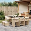 vidaXL Set da Pranzo da Giardino 11 pz con Cuscini Beige in Polyrattan