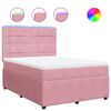 vidaXL Giroletto a Molle con Materasso Rosa 160x200 cm in Velluto