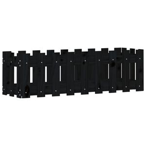 vidaXL Fioriera Giardino a Recinzione Nera 100x30x30cm Massello Pino