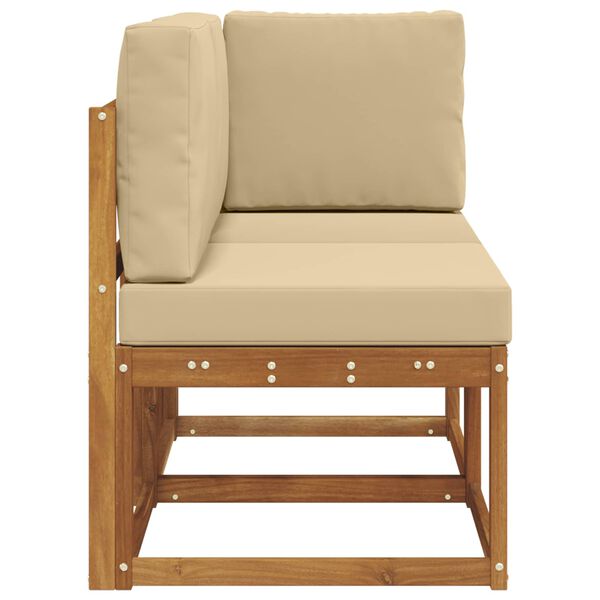 vidaXL Divano modulare da esterno e angolare 2 Pezzo Naturale e Beige