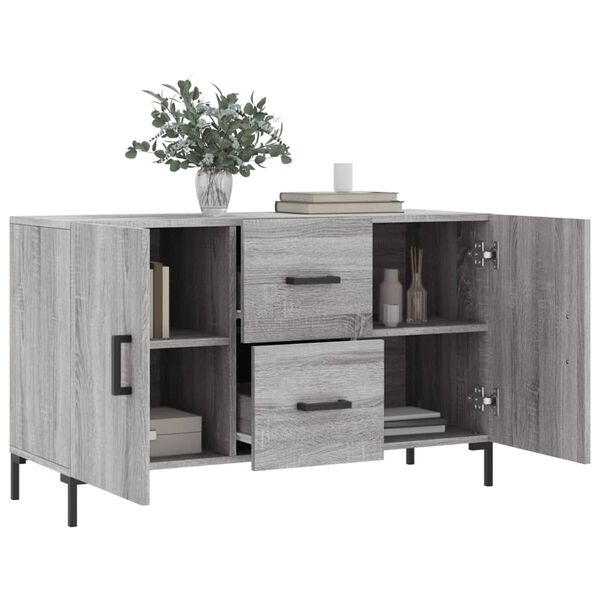 vidaXL Credenza Grigio Sonoma 100x36x60 cm in Legno Multistrato