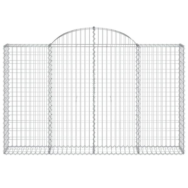 vidaXL Cesti Gabbioni ad Arco 11 pz 200x30x120/140 cm Ferro Zincato