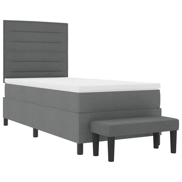 vidaXL Letto a molle con cuscino Grigio scuro 80 x 200 cm Tessuto