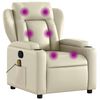 vidaXL Poltrona reclinabile massaggiante in Similpelle Crema