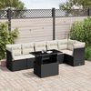 vidaXL Set Divani da Giardino con Cuscini 7pz Nero Polyrattan