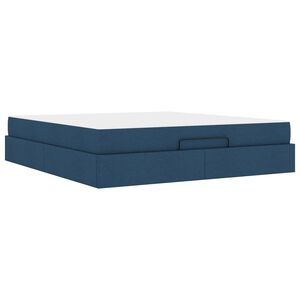 vidaXL Struttura letto con materasso con materasso 2 pcs Blu Tessuto