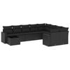 vidaXL Set Divani da Giardino 10pz con Cuscini in Polyrattan Nero