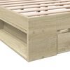 vidaXL Giroletto Cassetti Rovere Sonoma 120x190 cm Legno Multistrato