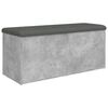 vidaXL Panca Portaoggetti Grigio Cemento 102x42x45cm Legno Multistrato