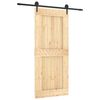 vidaXL Porta scorrevole Naturale e Nero 90 x 210 cm