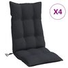 vidaXL Cuscini per Sedia con Schienale Alto 4pz Nero in Tessuto Oxford