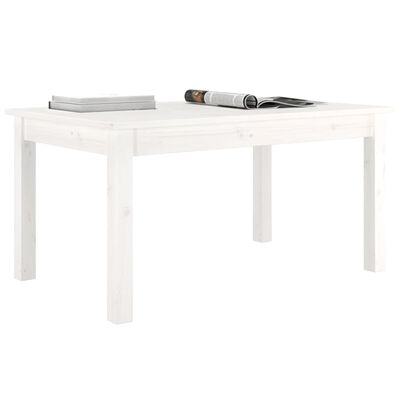vidaXL Tavolino da Salotto Bianco 80x50x40 cm Legno Massello di Pino