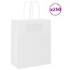 vidaXL Sacchetti di Carta 250 pz con Manici Bianchi 18x8x22 cm