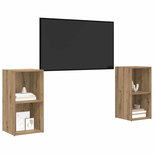 vidaXL Set mobile TV 2 pcs Rovere artigianale 72 x 35 x 36,5 cm