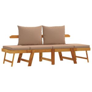 vidaXL Panca da Giardino con Cuscini 2-in-1 in Legno di Acacia