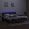 vidaXL Letto a Molle Materasso e LED MarroneScuro 180x200cm in Tessuto
