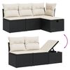 vidaXL Set Divani da Giardino 11 pz con Cuscini in Polyrattan Nero