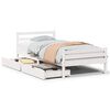 vidaXL Giroletto senza Materasso Bianco 100x200 cm Legno Massello Pino