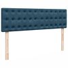 vidaXL Struttura Letto Pouf con Materasso Blu 140x200cm in Velluto