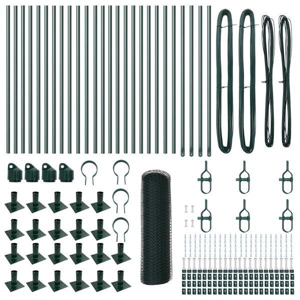vidaXL Palo della recinzione Verde 50 x 1 m (rete da 13 mm)
