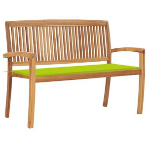 vidaXL Panchina da Giardino Impilabile e Cuscino 128,5cm Teak Massello