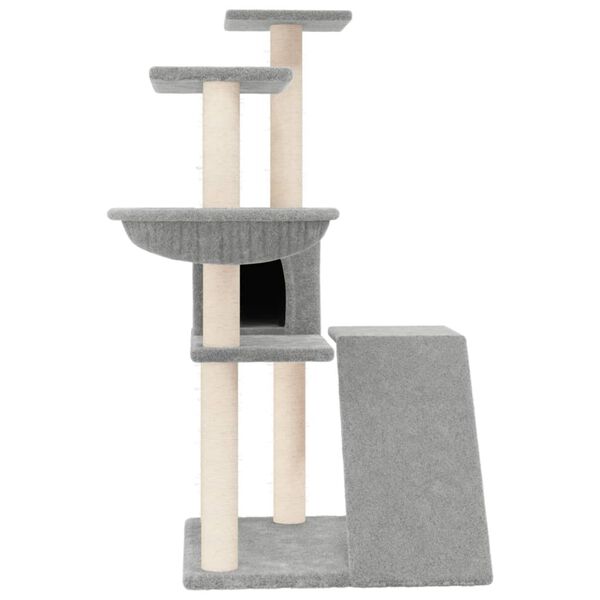vidaXL Albero per Gatti con Tiragraffi in Sisal Grigio Chiaro 94 cm