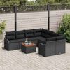 vidaXL Set Divano da Giardino con archiviazione 9 pcs Nero polyrattan