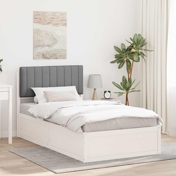 vidaXL Letto con Testiera Rivestita Grigio chiaro 100 x 200 cm