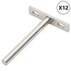 vidaXL Staffe Mensole Galleggianti 12pz &Oslash;10x100 mm Acciaio al Carbonio