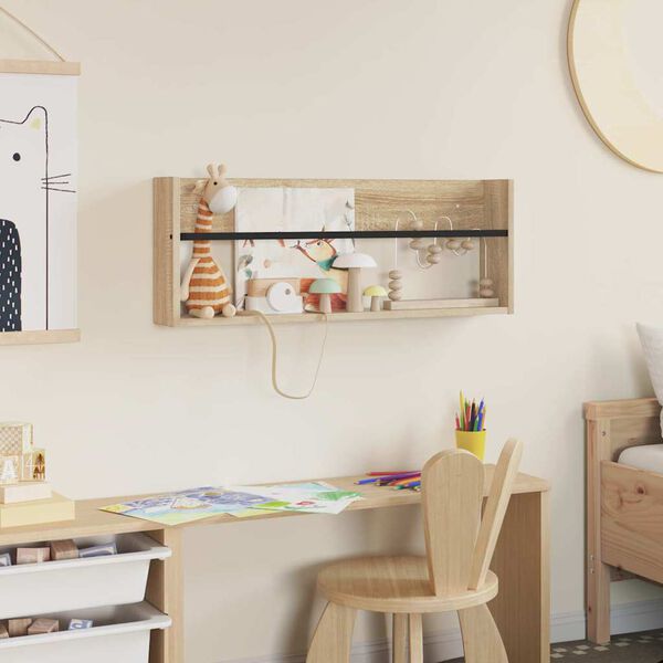 vidaXL Scaffale per riviste Rovere Sonoma 80 x 12 x 30 cm