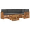 vidaXL Set di divani da esterno 6 pz Naturale e Antracite Poliestere