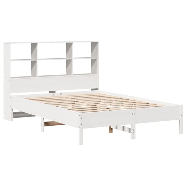 vidaXL Letto Libreria senza Materasso Bianco 120x190 cm Legno di Pino