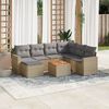 vidaXL Set Divano da Giardino 8 pz con Cuscini Beige Misto Polyrattan